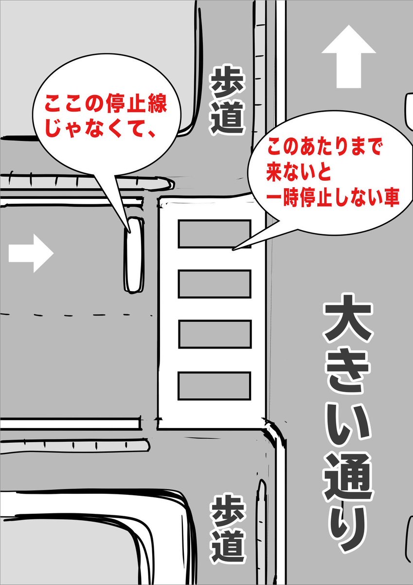 attake_'s tweet photo. 頼むから停止線でしっかり停まってくれ… 。これ歩行者でも運転者でもすごく怖いんよ。 https://t.co/zF0Ur3AfIY