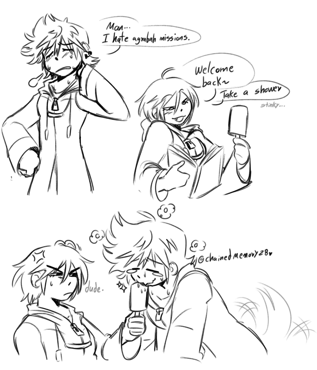 chainedmemory28's tweet photo. This is mainly based off my two cats, we named em roxas and xion but lately Roxas' been stealing xion's food and she often has to slap him so he kind of stops or she simply stares at him for 5 whole minutes before i intervene

its quite entertaining to see https://t.co/RWzZM5q9La