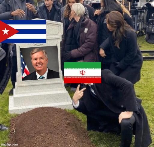 thatdayin1992's tweet photo. Lindsey Graham: "Iran will fall in two weeks"

Also Lindsey Graham: "Cuba's days are numbered"

Iran and Cuba outliving Lindsey Graham: https://t.co/WWHCKjJQRR