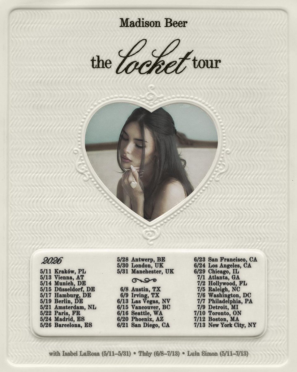 MadisonNationHQ's tweet photo. 🔔Tonight #MadisonBeer is performing in Boston 🔥

Location: MGM Music Hall at Fenway
Openers: @thuymusic_ &amp; Lulu Simon 
Doors Open: 6:30pm 
Show Begins: 9:00pm 

Follow our Insider Michaela for all updates on tonight’s show!

#BostonLocketTour https://t.co/SyTUCE7c1z