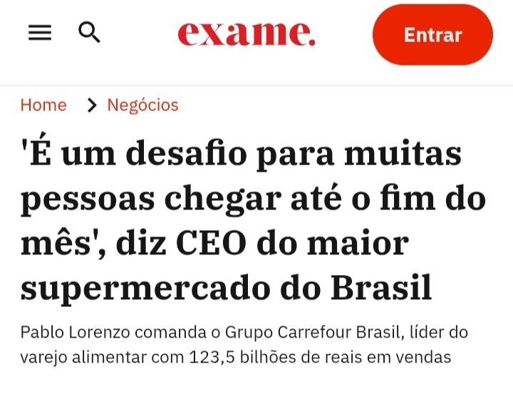 g_garc2's tweet photo. Vejam só, até o CEO do MAIOR supermercado do Brasil está vendo que o poder de compra do povo sumiu. Tempos difíceis virão. https://t.co/PkrfN9XSIw