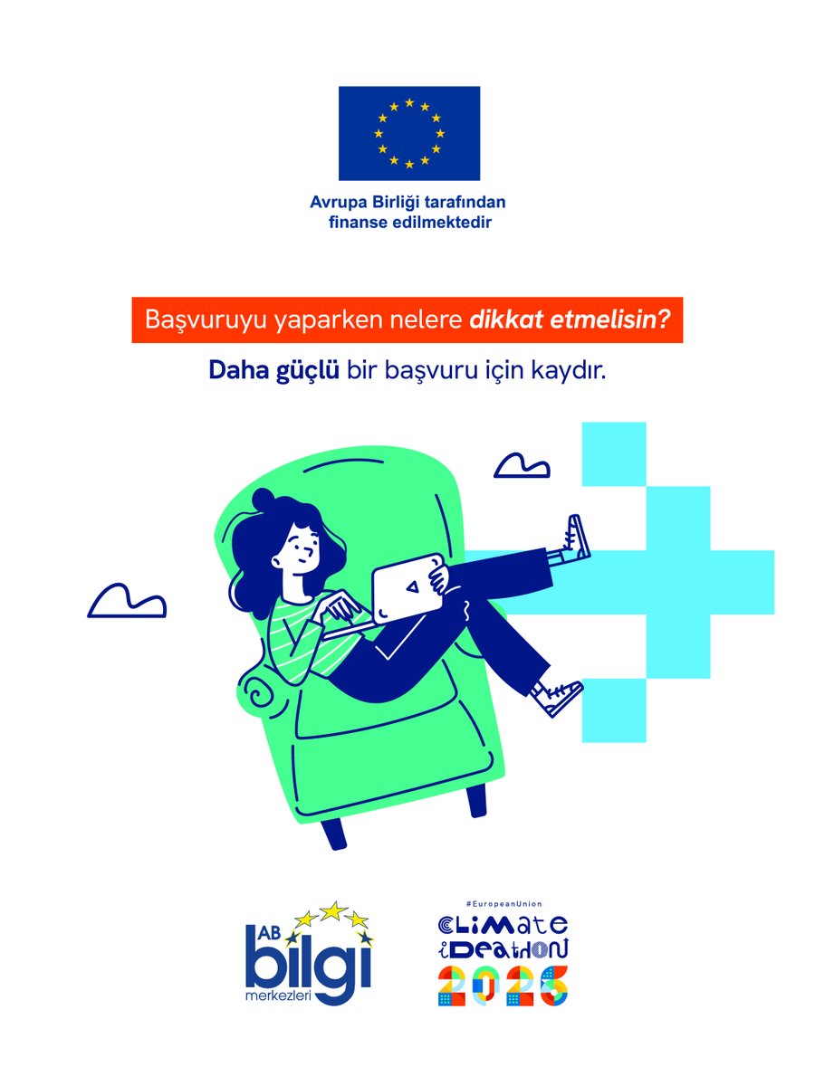 EUDelegationTur's tweet photo. “İyi bir fikrim yok.”
“Yeterli miyim?”
Aklında bu sorular varsa, önce şunu bil: Programa hazır bir fikirle gelmene gerek yok. 🌱

EU #ClimateIdeathon2026 tam da bunun için var. Eğitimler, mentorluk ve takım çalışmasıyla fikrini adım adım geliştireceksin.
🇪🇺🇹🇷 https://t.co/quGnKknIRo