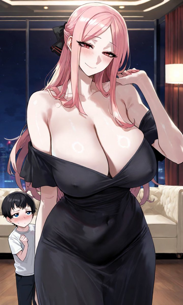 SirenSeed69's tweet photo. #18+ #NSFW #Hentai #Ecchi #Smut #BigBreasts #Cleavage #PinkHair #LongHair #RedEyes #BlackDress #OffShoulder #TightDress #SizeDifference #TallGirl #Shota #Seductive #Blushing #LuxuryRoom #CityNight https://t.co/fw77enijZh