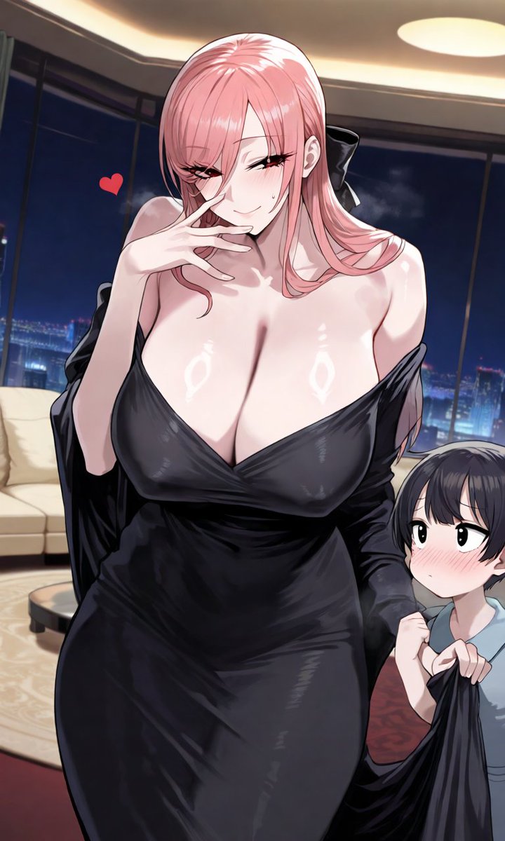 SirenSeed69's tweet photo. #18+ #NSFW #Hentai #Ecchi #Smut #BigBreasts #Cleavage #PinkHair #LongHair #RedEyes #BlackDress #OffShoulder #TightDress #SizeDifference #TallGirl #Shota #Seductive #Blushing #LuxuryRoom #CityNight https://t.co/fw77enijZh