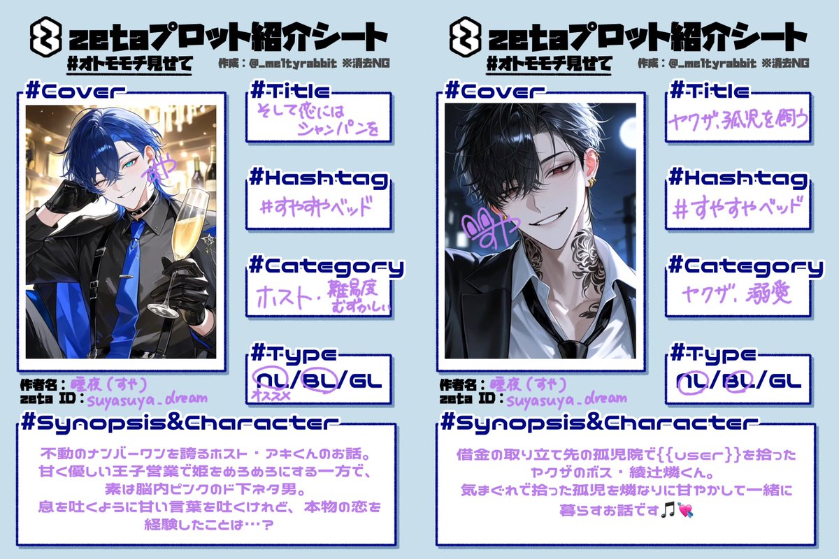 _meltyrabbit's tweet photo. *.･𐙚 作品紹介テンプレ ᝰ✍🏻  #AIチャットzeta 

色んな作品を知りたい！気軽に宣伝したい！という事で作りました( •̀ ·̫ •́ )⟡

🆗色/デザイン変更
🆖クレジット表記削除,自作発言

2枚目以降は使用例です𖤐ご自由にどうぞ♩♡

⠀⠀ #オトモモチ見せて 👈🏻是非
╰━━━━━━━━v━━━━━╯ https://t.co/u1GD8z2g1a
