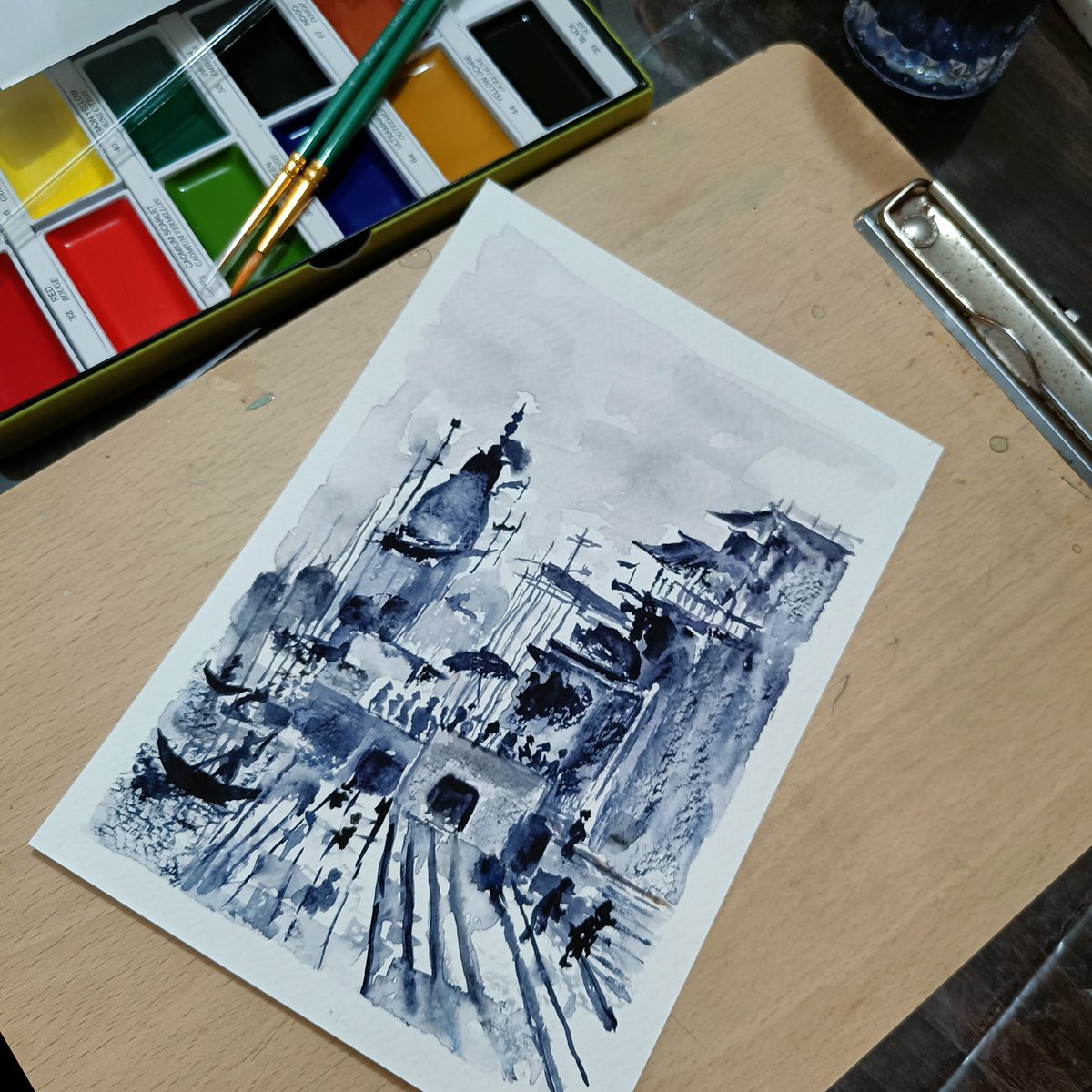 tikulli's tweet photo. Starting a series titled 'Kashi' . Lots of loose watercolor paintings. Some in monochrome and others in minimal palatte.
Meanwhile, the Monsoon Sale is Live. Select your favourite jewellery and art at reduced prices. Share. #indianartist #banaras #incredibleindia https://t.co/Mmlw4VuyjK