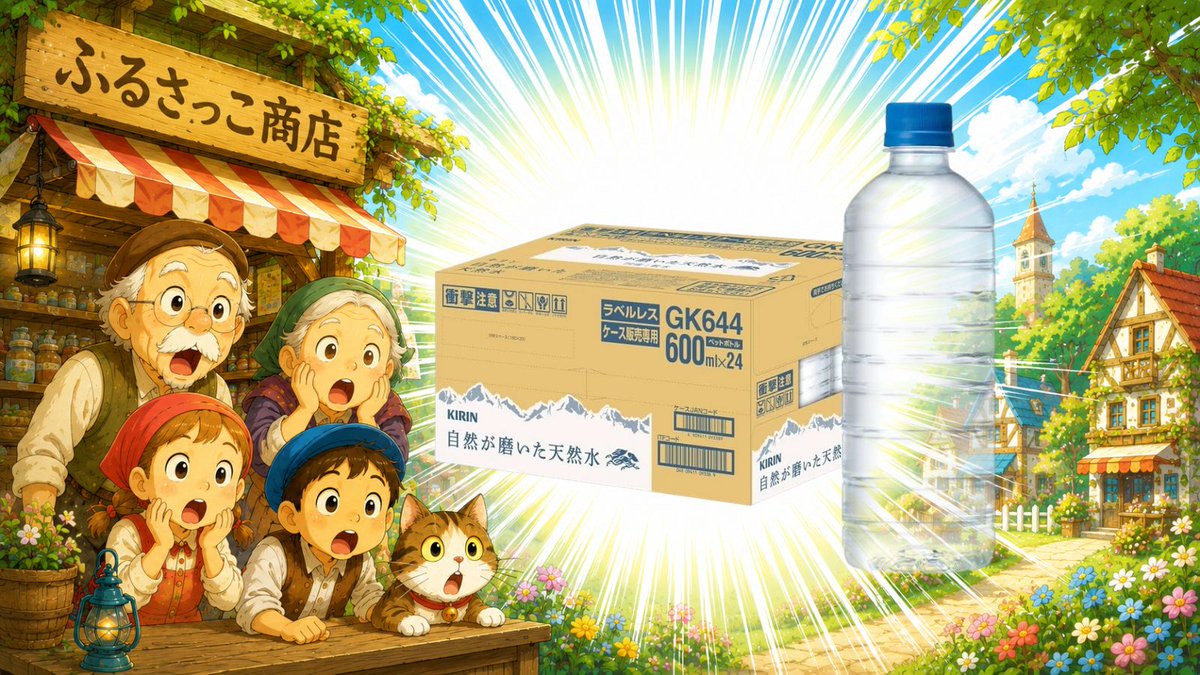 furusakko_game's tweet photo. #Amazonプライムデー #PR

🏮ふるさっこ商店 今日の入荷📦
毎日飲むものだからこそ、お得な時にまとめ買いがおすすめじゃ！
今日の入荷は『キリン自然が磨いた天然水600ml』💧
✔ 国産天然水
✔ 飲みやすい軟水
✔ ラベルレスで分別ラクラク
✔ 600ml×24本入り
🔜【https://t.co/TSlIKWnWsn】 https://t.co/riEzm2ljtB