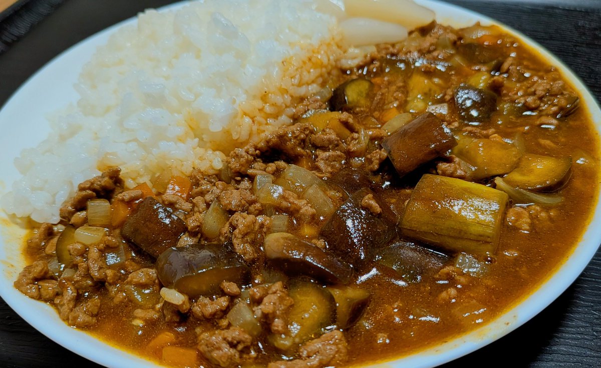 heihei_ago's tweet photo. ナスのキーマカレー😋 https://t.co/SMQiduOyah