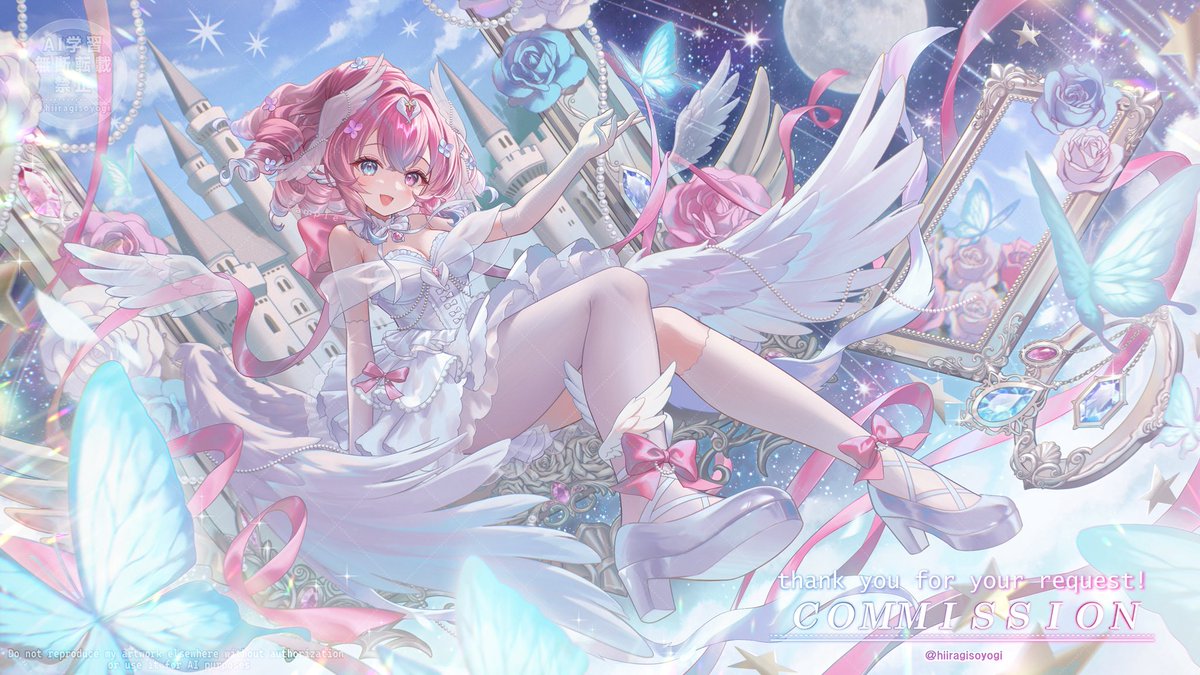 hiiragisoyogi's tweet photo. commission🩷🦋 https://t.co/uADuwdFomP