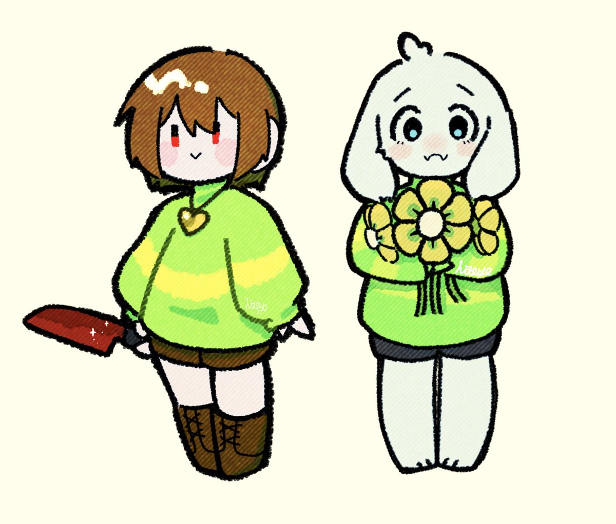 metattonlove's tweet photo. Asriel &amp; Chara 
#UNDERTALE https://t.co/T2VvQCYnDQ