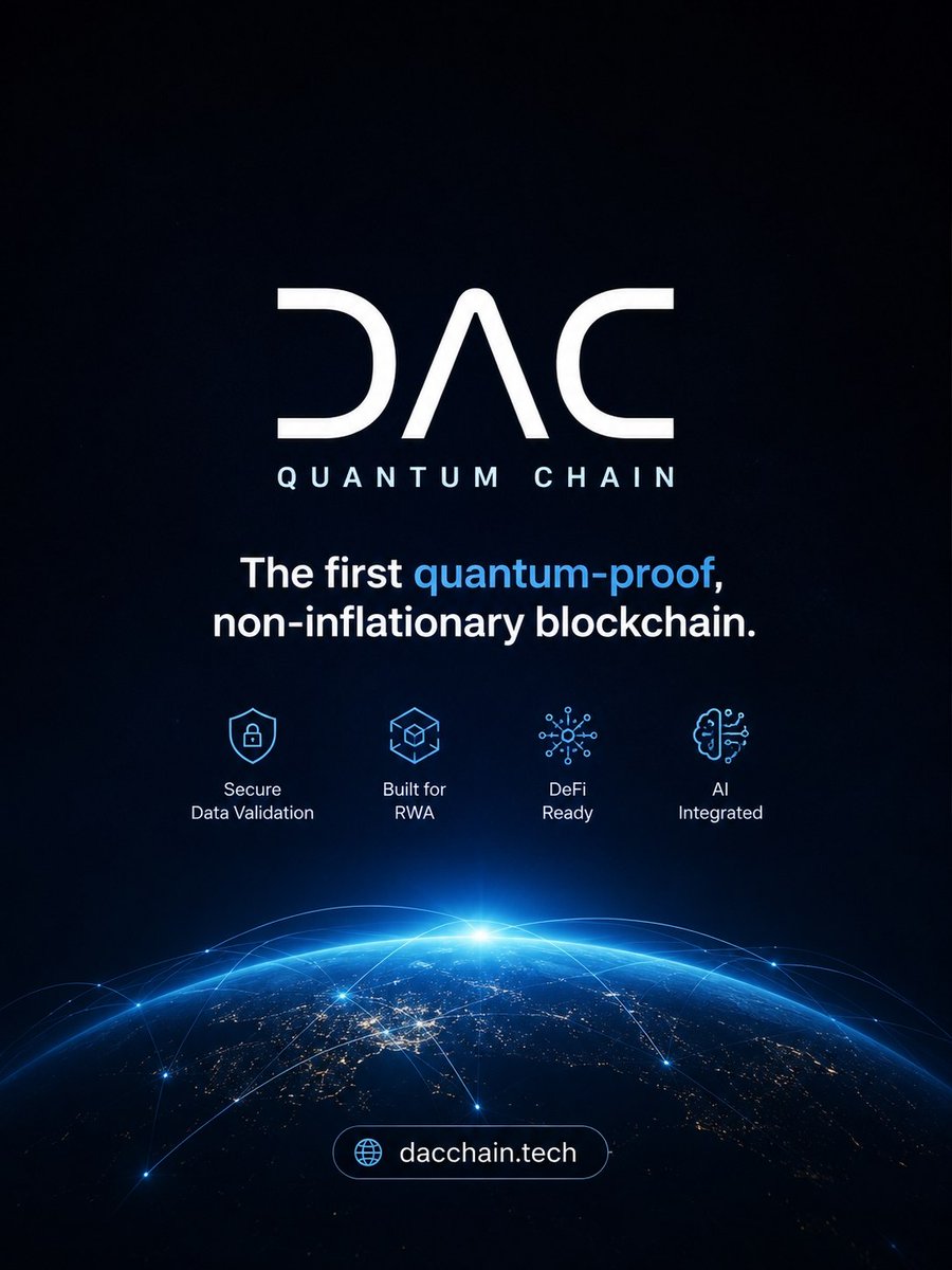 zhoeyaldi's tweet photo. Building the future with quantum-proof security. 🚀
Excited to follow the journey of @dac_chain toward the next generation of blockchain. ⚛️🔗
#DAC #QuantumChain #Web3 #Blockchain https://t.co/NpUvichO3G