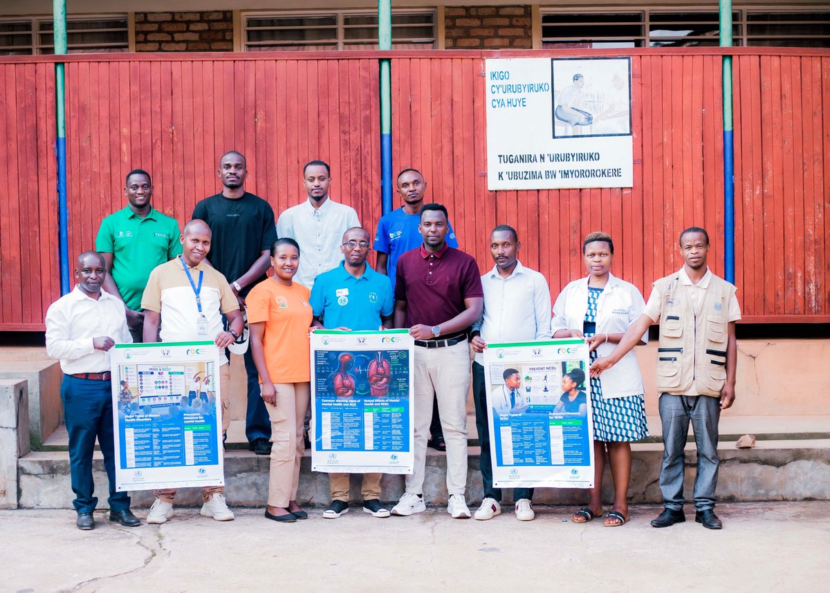 UyisenganImanzi's tweet photo. The #Health4Life Team visited the Huye Youth Center to strengthen collaboration on integrating #MentalHealth and #NCDs services for young people. Together, we're building healthier communities through stronger partnerships. @RBCRwanda  @WHORwanda  @unicefrw https://t.co/BjVRs6VCeh