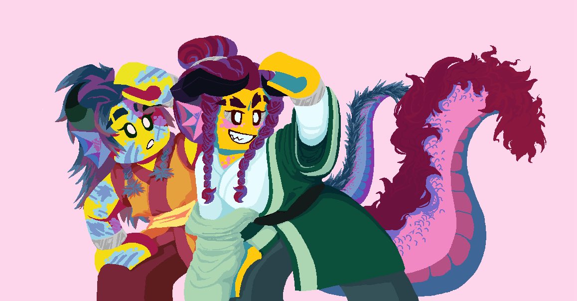 LazyRaton's tweet photo. Dragon brothers I drew in ms paint https://t.co/Uqwj2y5qGE