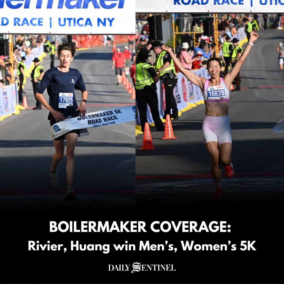 UR_Sentinel's tweet photo. Thomas Rivier of Carlisle, PA and Dorcas Huang of Philadelphia take the top spots in the Men's and Women's 5K at the Boilermaker.

#Boilermaker5K #UticaNY https://t.co/BrzwwF463Y