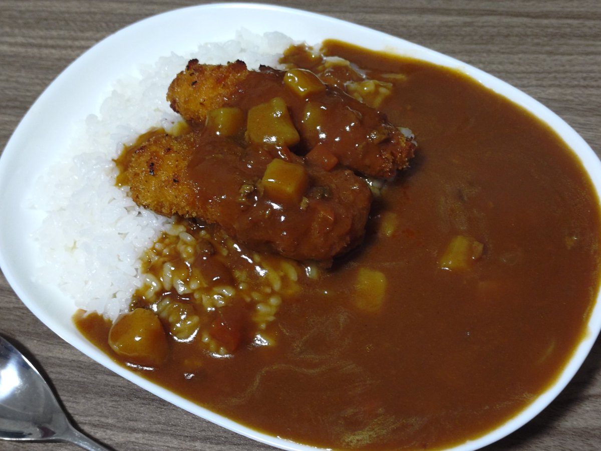 Mac360ki's tweet photo. 串カツで🍺一杯飲ってからのカレー🍛
#おうちごはん https://t.co/41FQTEXp2B