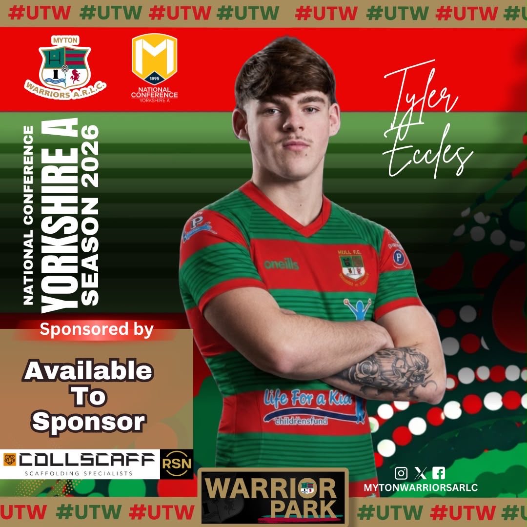 MytonWarriors's tweet photo. Saturday’s Open Age Result:

Saturday 11th July

2026 @TheRFL National Conference Yorkshire A 

@BDH_RLFC 20 - 28 @MytonWarriors

Tries:
C Clark 3
Z McGowan 1
M Montana 1
B Bradshaw 1

Goals:
Z McGowan 2

MOM’s: 
Kye Armstrong
Tyler Eccles
🏉🏆❤️💚 #UpTheWarriors #CommunityRL https://t.co/JJ4uOA5gc1