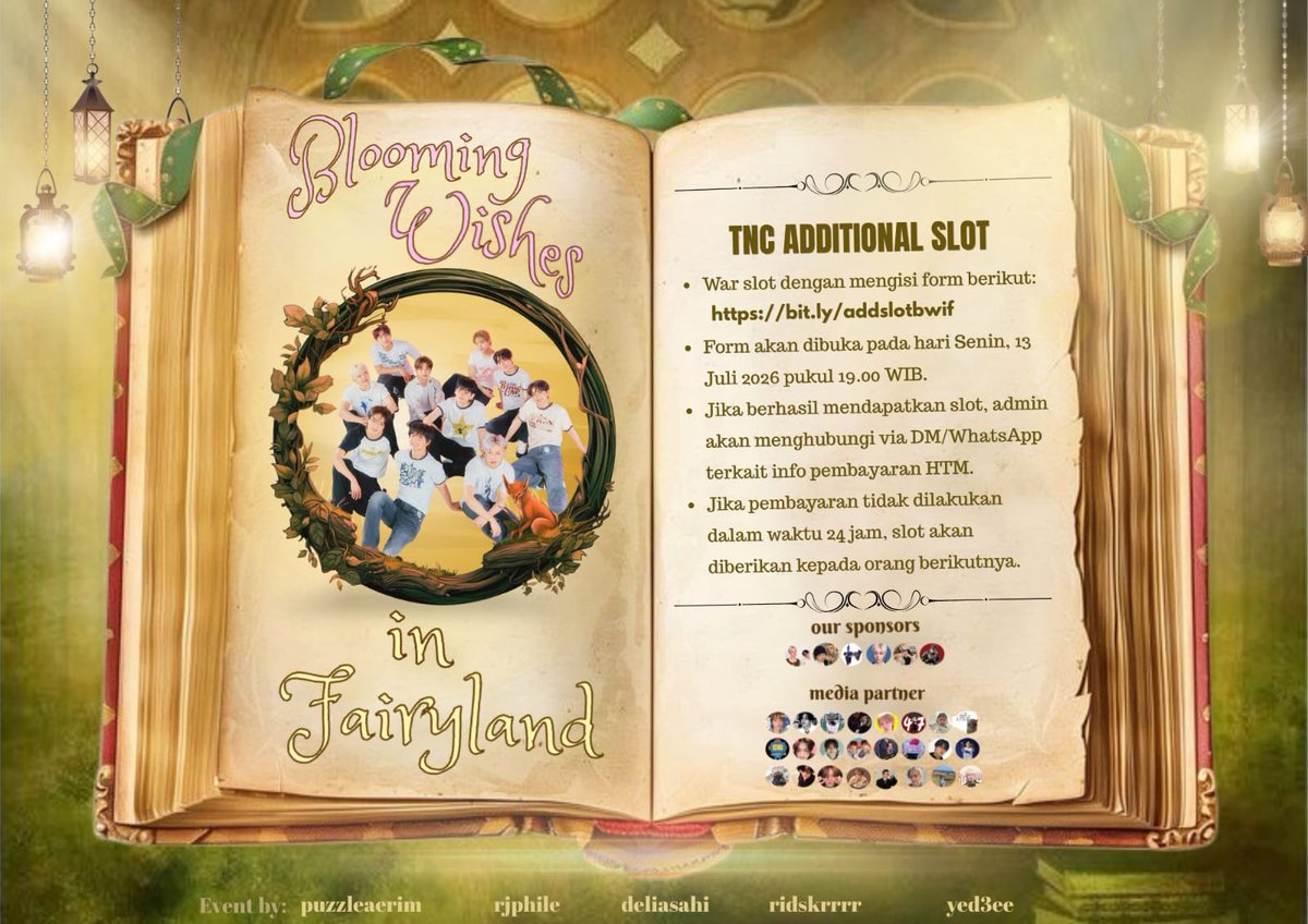 helloyosh_'s tweet photo. 𝘼𝘿𝘿𝙄𝙏𝙄𝙊𝙉𝘼𝙇 𝙎𝙇𝙊𝙏 𝘽𝙇𝙊𝙊𝙈𝙄𝙉𝙂 𝙒𝙄𝙎𝙃𝙀𝙎 𝙄𝙉 𝙁𝘼𝙄𝙍𝙔𝙇𝘼𝙉𝘿 🧚‍♀️💐

Please read TNC carefully! 

🔗: https://t.co/QS35hEUYPu

SLOTS ARE VERY LIMITED, GOOD LUCK TEUME!🫶🏻 

#BloomingWishesInFairyland #BWIF https://t.co/IgvAJcdRqc