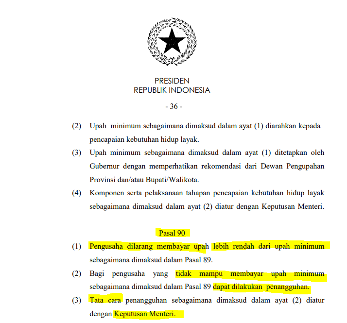 MenteriPekerja's tweet photo. Asal lu tau ya dulu sebelum cipta kerja :
Semua perusahaan/badan usaha WAJIB memberikan upah minimum. Bagi perusahaan yg ga mampu ngasi upah minimum itu wajib urus penangguhan yg diajukan ke pemerintah daerah.

Sekarang setelah cipta kerja :
Perusahaan itu  ga wajib ngasih upah minimum kalo perusahaannya perusahaan kecil dan mikro

Kriteria perusahaan kecil/ Mikro :
>Omset tidak lebih dari 15 miliar/tahun
>Modal awal tidak lebih dari 5 miliar

Kriteria perusahaan kecil/mikro sebelum cipta kerja :
>Omset lebih dari 2,5 Miliar/tahun = Usaha Menengah (wajib upah minimum)
>Modal usaha lebih dari 500 juta = Usaha menengah (wajib upah minimum)