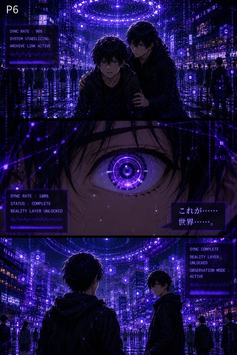 dr_coro111's tweet photo. CODE AWAKENING
第4章:覚醒編
第10話「覚醒」 05 06
#オリジナル漫画 #創作漫画 #SF漫画 #サイバーパンク
#CODEAWAKENING #コードアウェイクニング
#続きが気になる #世界観がすごい
#この世界は何でできている #現実とは何か
#バグった世界 #仮想現実 https://t.co/n8M62GAwFB