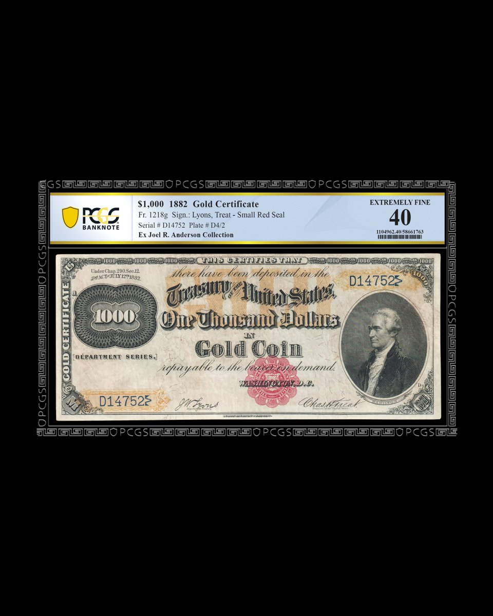 PCGScoin's tweet photo. Gold Certificates allowed citizens to deposit gold in exchange for paper notes, but this one is remembered for its typo instead. One Thousand Dollars was misspelled, making it one of the most famous spelling errors in U.S. currency. https://t.co/yQsBl1XKqV