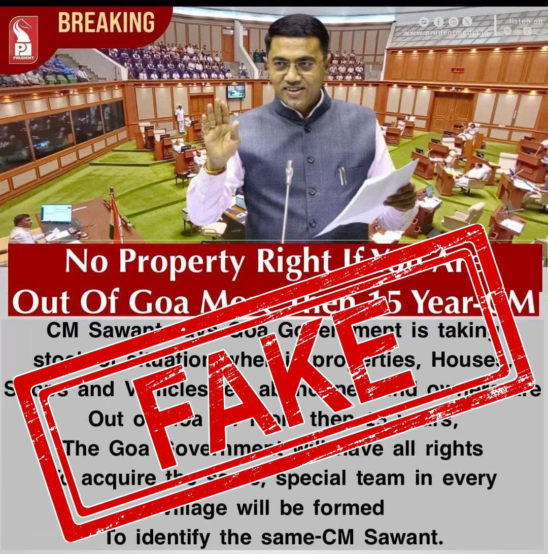 prudentgoa's tweet photo. #FakeNews #FactCheck #Goa #GoaNews #Misinformation #FalseClaim #TruthMatters #VerifyBeforeYouShare #StopFakeNews #FactOverFiction #StayInformed #ThinkBeforeYouShare #MediaLiteracy #ViralClaim #NewsAlert https://t.co/C5hMrdRIF3