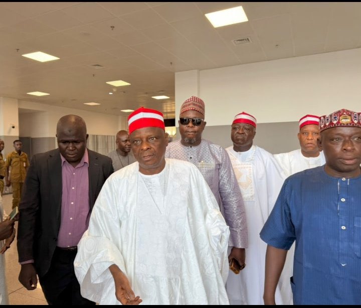 PO_GrassRootM's tweet photo. Our incoming Vice President, His Excellency Sen. Rabiu Musa Kwankwaso, PhD, FNSE, has arrived at Mallam Aminu Kano International Airport after successfully performing the sacred Umrah.

Welcome back home, Sir! https://t.co/CaPomA8Vjx
