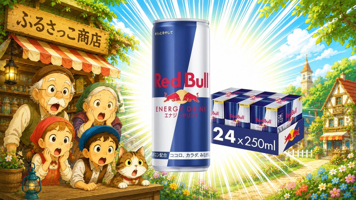 furusakko_game's tweet photo. #PR
🏮ふるさっこ商店 今日の入荷📦
眠気や気合いに負けそうな日には、頼れる一本じゃ！
今日の入荷は『レッドブル エナジードリンク』⚡
✔ Amazon限定セット
✔ 飲み切りやすい250ml
✔ 24本入りでストックにも便利
プライムデーでお得にまとめ買いするチャンスじゃ！
🔜【https://t.co/1n7iT5Cj6W】 https://t.co/VOfzZjqQGv