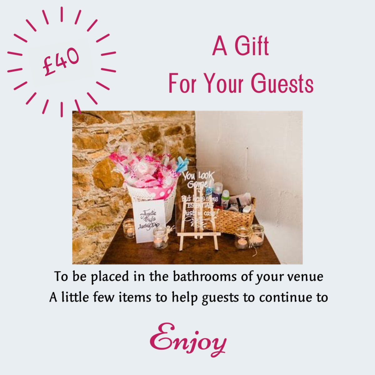 Emma_Planner's tweet photo. Want to add those thoughtful extras to your wedding day?
Treat your guests to a beautifully stocked bathroom hamper—perfect for freshening up throughout the day &amp; evening. It’s the little touches that make a big difference
Book your bathroom hamper today. https://t.co/jemDwvb8Dv https://t.co/2T0BOcmNPV