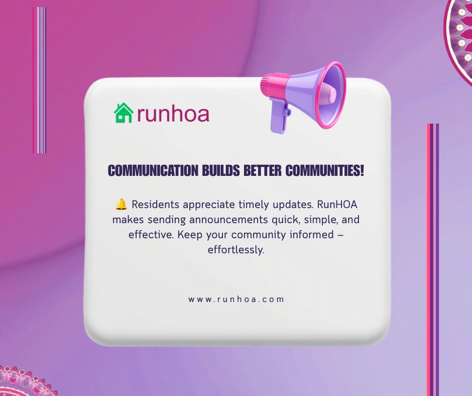 runhoams's tweet photo. 🔔 Communication Builds Better Communities
Residents appreciate timely updates. RunHOA makes sending announcements quick, simple, and effective.
 #HOA  #RunHOA
#HOAManagement #CommunityManagement #CondoManagement https://t.co/bdFxYj4iBP