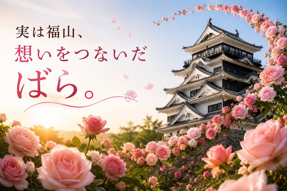 chiko3434's tweet photo. 【実は福山、想いをつないだ ばら🌹】

「世界で最も愛されてきたばら」の一つともいわれる品種をご存じでしょうか。

名前は、“ピース”。
平和です。

実は、福山の「ばらのまち」の物語をたどると、この一輪のばらに出会います。

1945年8月8日。
福山は空襲によって、市街地の約8割を焼失しました。
それから、わずか4年後。

1949年。
横浜で開かれた日本貿易博覧会を訪れた福山市民、中村金二さんが出会ったのが、“ピース”というばらでした。

第二次世界大戦が終わった1945年、平和な世界を願って名づけられたばら。
中村さんは、そのばらを福山へ持ち帰り、自宅の庭に植えました。

焼け跡から、まだ4年。
そんな福山に咲いた、
「平和」という名のばら。

もちろん、この一輪だけで「ばらのまち福山」ができたわけではありません。

でも、この頃から、ばらを愛し育てる人たちの輪が広がっていきます。

後に福山ばら会会長となる、小林幹弥さん。

そして市民の間に、

「荒廃したまちに潤いを与え、人々の心に和らぎを取り戻そう」

という思いが広がっていきました。

1950年代半ば。
当時の徳永豊市長は、市民と協力し、現在のばら公園に約1,000本のばらを植えました。

ここから、「ばらのまち福山」の歴史が本格的に始まります。

私はこのシリーズを書きながら、何度も同じことを思います。

大切なのは、
何が残っているかだけではなく、誰が残してきたのか。

一輪の“ピース”を持ち帰った、中村金二さん。
ばらを愛する人の輪を広げた、小林幹弥さん。
市民とともに約1,000本のばらを植えた、徳永豊市長。

そして何十年も育て続けてきた、市民、地域、企業の人たち。

1968年。
その市民の熱意は「全国美しい町づくり賞最優秀賞」として評価されました。

ばら公園には、今も碑が残っています。

「ここに善意の花ひらく」

私は、この言葉が、とても福山らしいと思います。

1985年には、ばらが福山市の花に。
2016年には「100万本のばらのまち」を実現。

そして2018年。
福山で世界バラ会議を開催することが決まりました。

その誘致を市政の「挑戦」の一つとして進めたのが、枝広直幹市長です。

70年近く、市民が育ててきた「ばらのまち」を、今度は世界へつなぐ。
これもまた、一つのバトンだったのだと思います。

そして2025年5月。
世界28の国と地域から723人が福山へ。
第20回世界バラ会議福山大会。

約1,000本から始まった物語が、70年近い時間をかけて世界へ届きました。

福山では、思いやり、優しさ、助け合いの心を「ローズマインド」と呼んでいます。

「花は美しい。それを愛し育む人の心は、なお美しい。」

福山には、市民の手で甦らせたものが二つあると、私は思っています。

一つは、市民や企業の力で建て直した福山城。

もう一つは、焼け跡の街で、人々の心に和らぎを取り戻そうと植えられた、ばら。

城が、街の姿を取り戻したのなら。

ばらは、人々の心を取り戻したのかもしれません。

一輪の“ピース”。

約1,000本のばら。

100万本のばらのまち。

そして、世界バラ会議へ。

福山の「ばらのまち」は、誰か一人がつくったものではありません。

時代ごとに、誰かが次の人へバトンを渡してきた。
私は、そう見えます。

次に福山でばらを見かけたら。

その花の向こうに、70年かけて想いをつないできた人たちの姿が、少しだけ見えてくるかもしれません。

知れば、見え方が変わる。

#実は福山 #ばらのまち福山 #福山ばら祭 #世界バラ会議福山大会 #ローズマインド #福山市 #福山城 #100万本のばら
