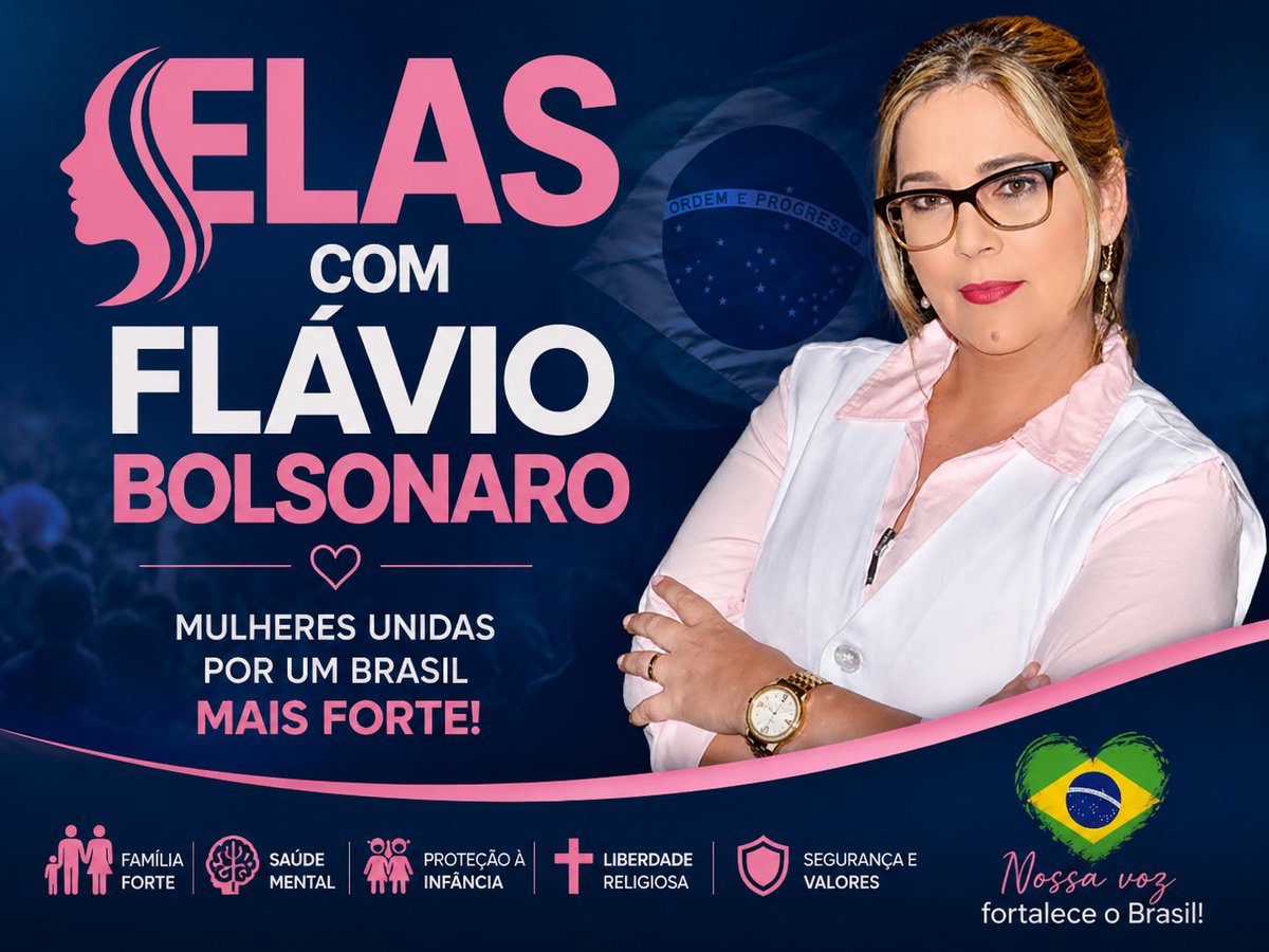marisa_lobo's tweet photo. Atenção Mulherada
Criei o Movimento: ELAS COM FLÁVIO BOLSONARO. 

Quem quiser um banner desse é só me mandar a foto e seu twiiter ou Instagram que mando pra você. 
@FlavioBolsonaro https://t.co/boivnjwzkE