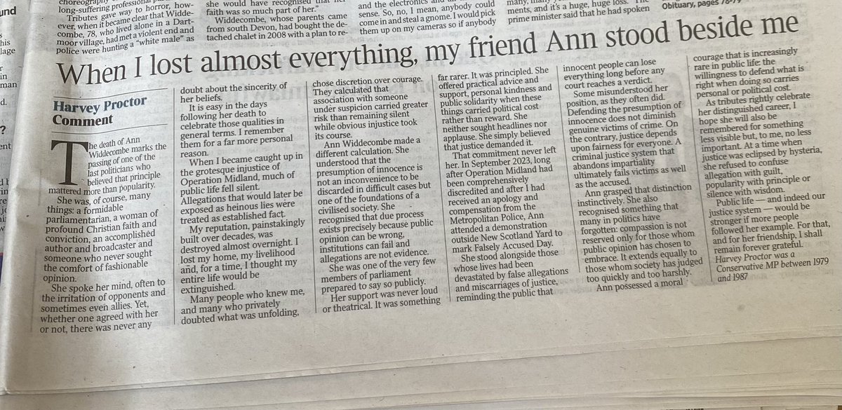 harryph's tweet photo. .@KHarveyProctor: “Her support was never loud or theatrical. It was something far rarer. It was principled. She offered practical advice and support, personal kindness and public solidarity when these things carried political cost rather than reward. She neither sought headlines nor applause. She simply believed that justice demanded it.”