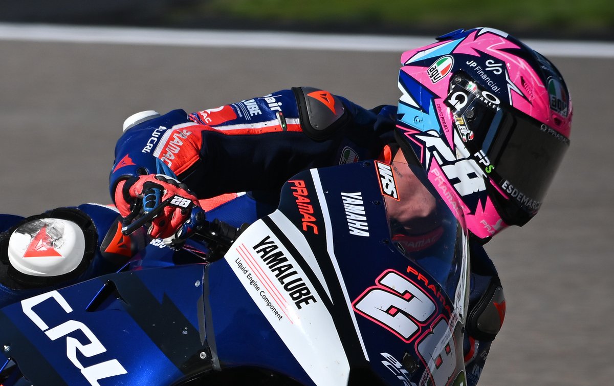AGVHelmets's tweet photo. @izanguevara28 is back on the #Moto2 podium following a brilliant P3 in today's #GermanGP! Great ride from the @pramacracing man at the #Sachsenring! #AGVhelmets https://t.co/r85B2ikC0b