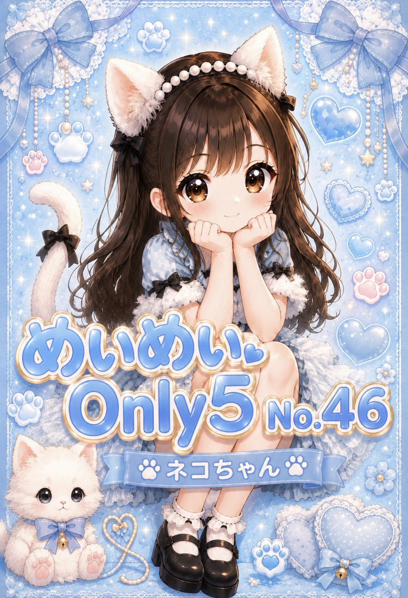 📣Only5投稿します！ No.46 ネコちゃん ①23:00 ②23:10 フォロー通知