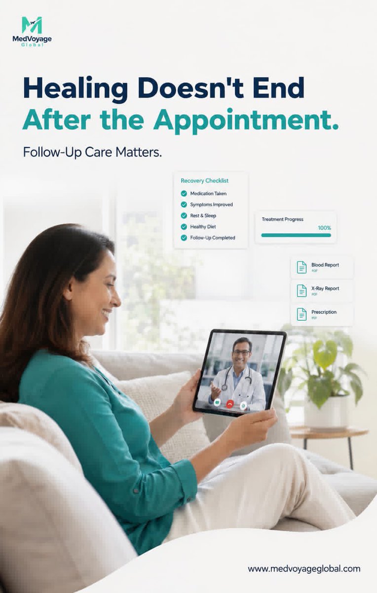 dramirmir's tweet photo. Healing doesn't end when the appointment does. 

Recovery is a journey, and the right follow-up care makes every step safer, smoother, and more effective. At MedVoyage Global, we stay connected with you beyond your consultation through trusted virtual follow-ups, expert guidance. https://t.co/LpmLDTQGPu