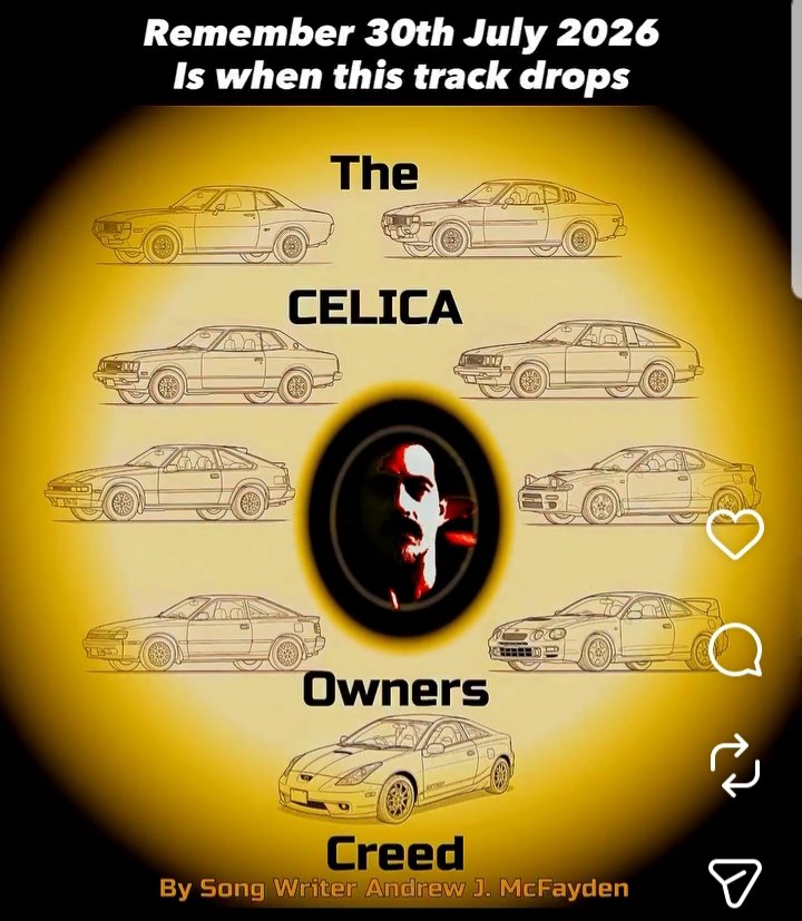 traolcoladis's tweet photo. #toyotacelica
#grcelica
#celica
#GRCelica

THE CELICA OWNERS CREED

DROPS ON

30TH JULY

FOLLOW

ANDREW J. MCFAYDEN

ON SPOTIFY https://t.co/316Yry5v7E