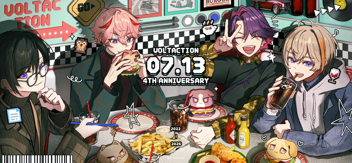 V_nonokk's tweet photo. 4周年おめでとうございます🎉🎉🎉
#VOLTACTION4周年 #VOLTA展
#わたらいらすと #ふうらーと #四季彩画 #SeraPic https://t.co/3OCf98BJQt