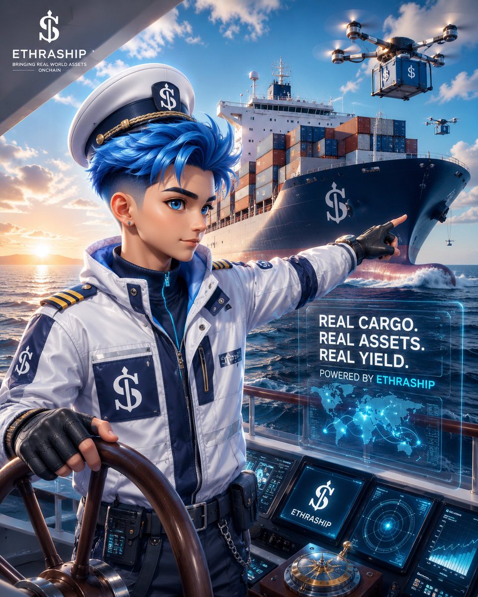 GuardianCircleX's tweet photo. Standing at the helm of the next generation of global trade. ⚓

Cargo meets blockchain. Real assets meet Web3.
The future doesn't wait at the harbor—it sails with EthraShip. 

Real Cargo. Real Assets. Real Yield.
@EthraShip 

#RWA #Web3 #Crypto #Shipping #SHIP https://t.co/dj6FXtXVov