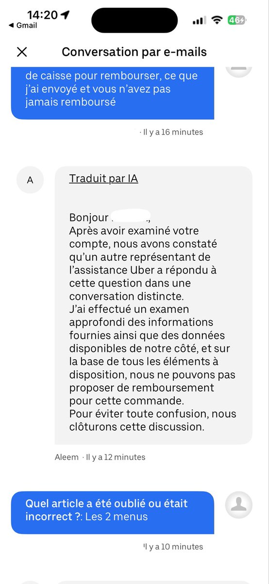 1Cheap9's tweet photo. @UberFR_Support pendant un mois je vous contacte pour que me sortez que j’ai eu un remboursement il y a 5 ans mais c’est totalement absurde https://t.co/Rt1fTfh7m1