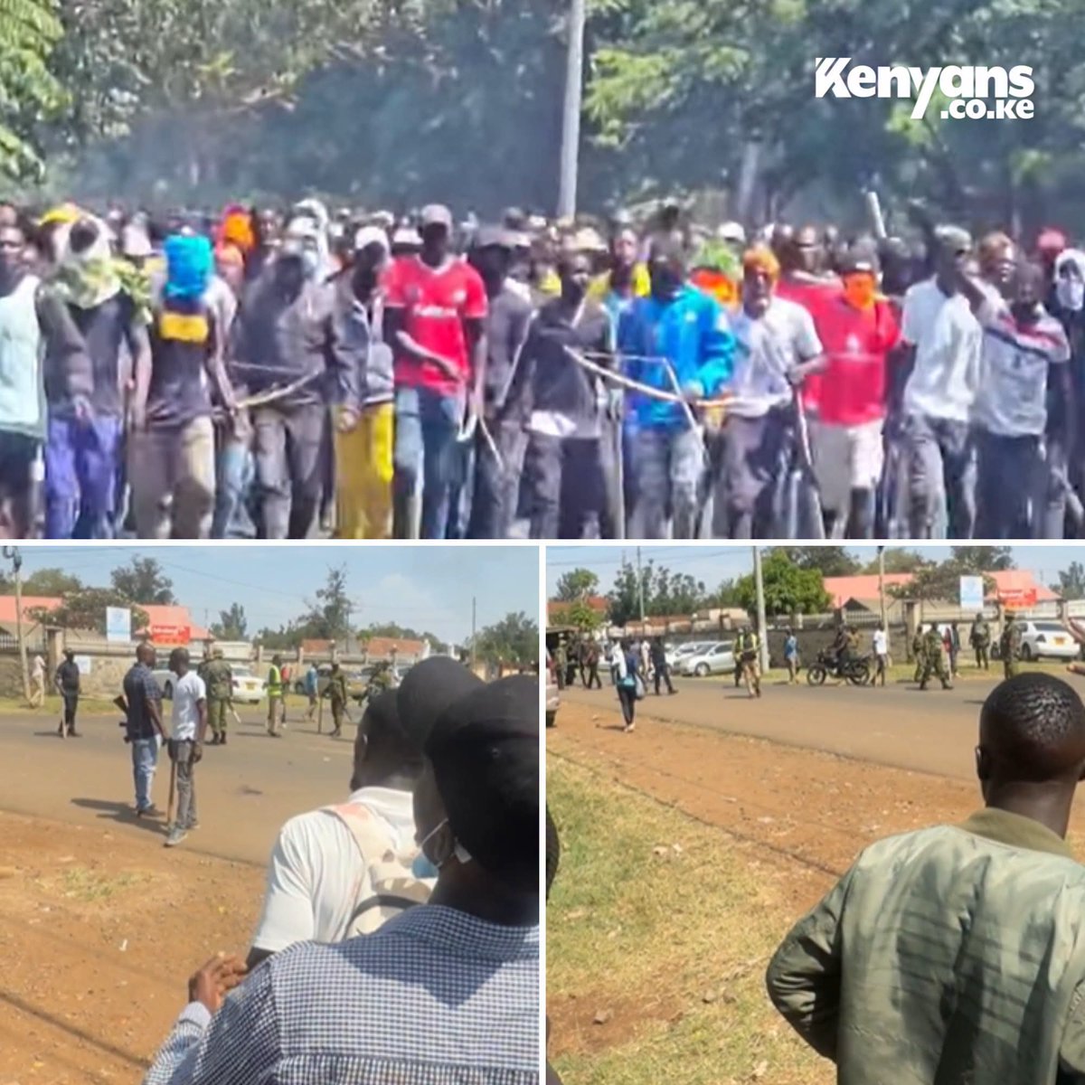 kimlittoz's tweet photo. Goons wait outside St. Stephen's Church in Kisumu during a church service attended by Orengo and Sifuna https://t.co/6oKLhnH7DH