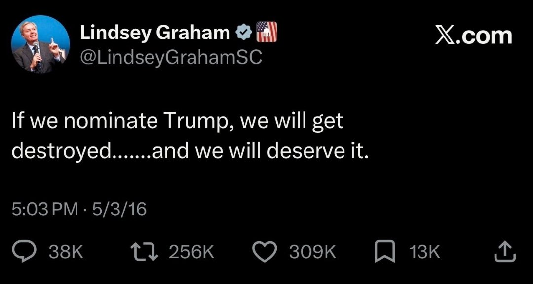 BCPRocker's tweet photo. The only smart thing Lindsey Graham ever said. https://t.co/GwsPfOlLOB