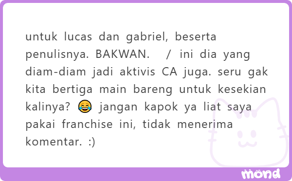 LeGerantMarius's tweet photo. ada pesan dari bakwan untuk LUCAS, GABRIEL dan juga RENEE! https://t.co/PoxrrXRdW3