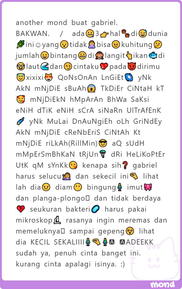 LeGerantMarius's tweet photo. ada pesan dari bakwan untuk LUCAS, GABRIEL dan juga RENEE! https://t.co/PoxrrXRdW3