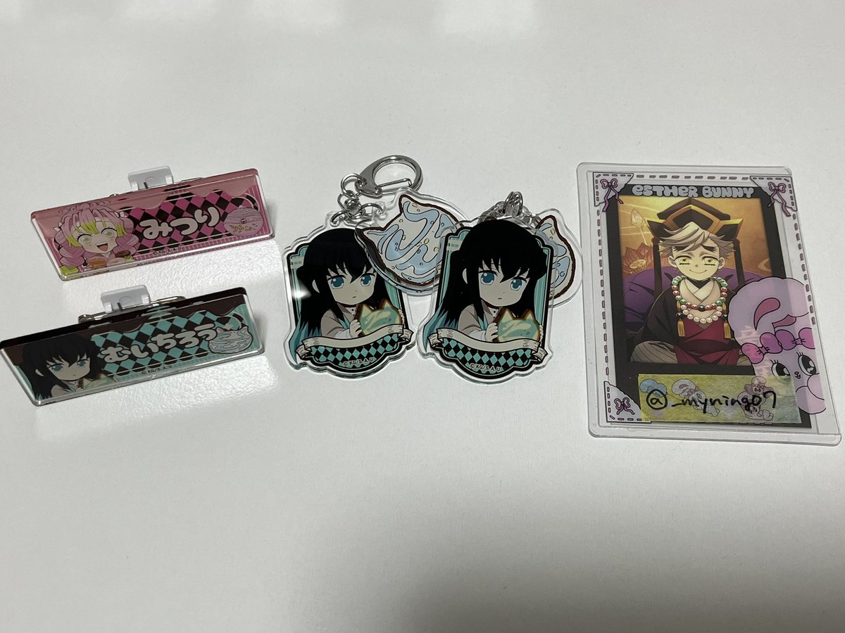 _myning07's tweet photo. 鬼滅の刃 ハートブレッドアンティーク 2連アクリルキーホルダー ネームプレート 交換

譲：蜜璃、無一郎
求：同種炭治郎、善逸

郵送or札幌市内手渡し

炭治郎との交換優先
善逸は炭治郎との交換決定後決めます
条件合う方リトリン確認のうえ、リプにてご連絡ください。 https://t.co/SSqZRL5qyR