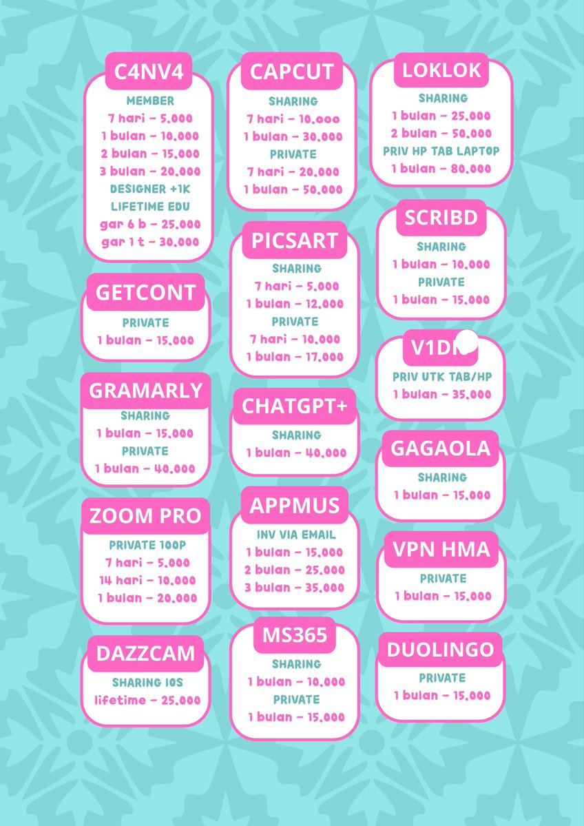 paynosdrug20's tweet photo. Hay manies aku jual langganan app prem aplikasi premium murce trusted bergaransi yes

Ready capcut pro' netflix iqiyi appmus yt loklok dazzcam dll

Order bisa ke wa yang ada di bio yac ^^ https://t.co/59xUDnCBZ5
