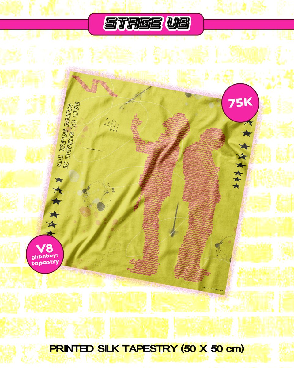 numberurcalling's tweet photo. [PRE-ORDER] 🇮🇩

STAGE:V8
♬ 12-26 July 2026
Form &amp; details: https://t.co/p6D3qYrF0O
Graphic tee, Tapestry, Pin Set

WW GO - DM https://t.co/8pZZkjrob4
