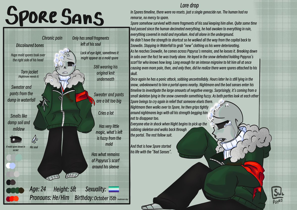 scarlet_psyko's tweet photo. #utoc #utau #utmv
Spore finally gets his refrence sheet ( ´∀`)♡
I will be making a comic at some point about him,his AU, and his life in Nightmares castle. https://t.co/KArpqcHnEX