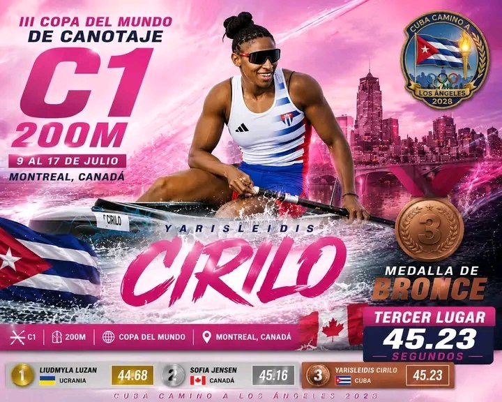 udd_AlfredoUB's tweet photo. La Cubana Yarisleidis Cirilo Duboys vuelve a estar en el podio Mundial Montreal.. https://t.co/dwGY5S1oPX
