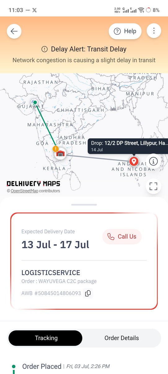 TauseebCena7's tweet photo. @help_delhivery From today's morning  delay alert is showing, what's going you yaar. https://t.co/TTrkEIHULC