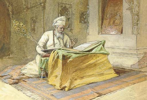 Sage1709's tweet photo. "Sikh Priest reading the Granth, Amritsar, 1867"

~ William Simpson (1823-1899) https://t.co/n1TpihuJ22